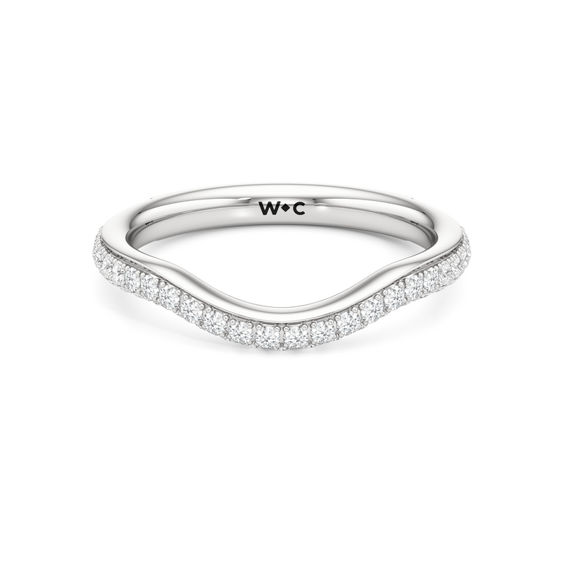 The Windsor Trapezoid Three Stone Diamond Wedding Band