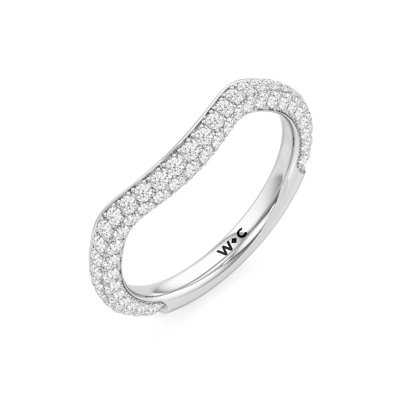 The Windsor Trapezoid Three Stone Diamond Wedding Band
