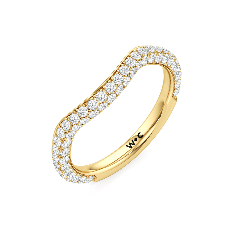 The Windsor Trapezoid Three Stone Diamond Wedding Band