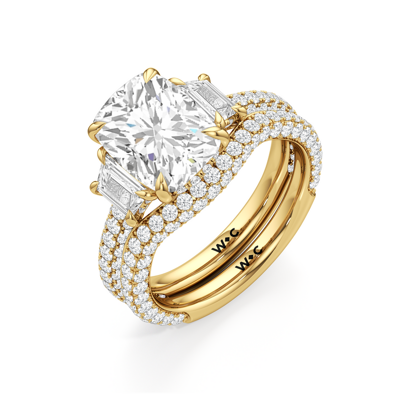 The Windsor Trapezoid Three Stone Ring
