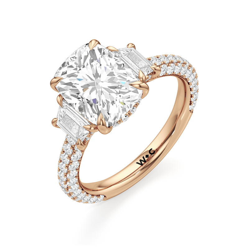The Windsor Trapezoid Three Stone Ring