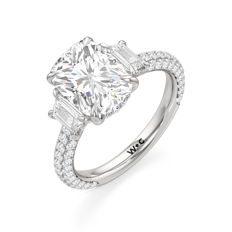 The Windsor Trapezoid Three Stone Ring