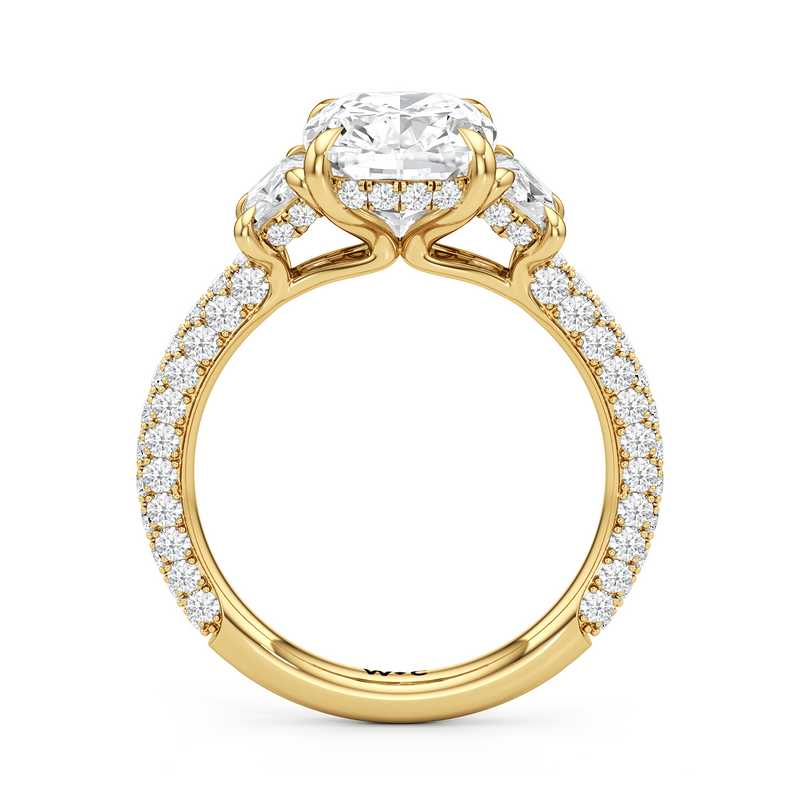 The Windsor Trapezoid Three Stone Ring