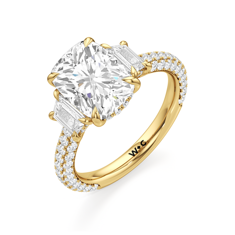 The Windsor Trapezoid Three Stone Ring
