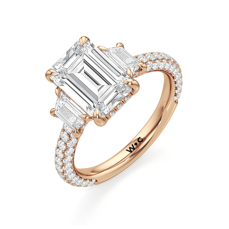 The Windsor Trapezoid Three Stone Ring