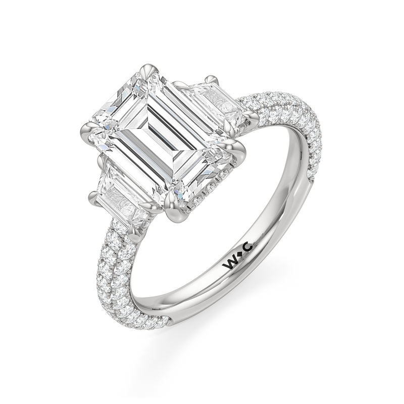 The Windsor Trapezoid Three Stone Ring