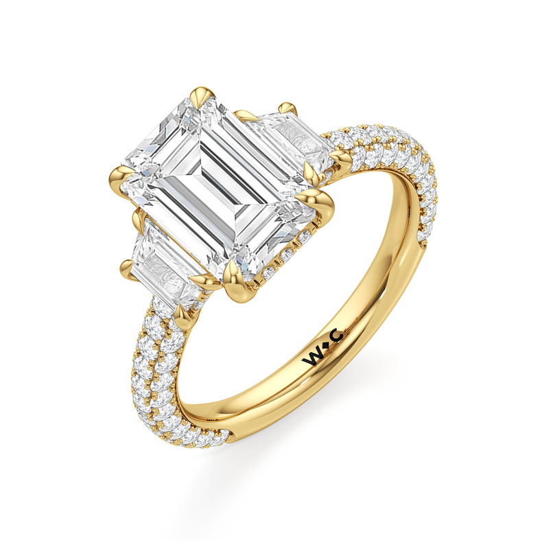 The Windsor Trapezoid Three Stone Ring