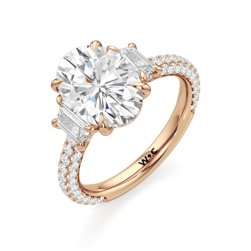 The Windsor Trapezoid Three Stone Ring