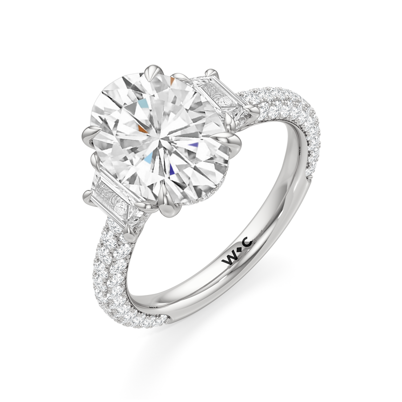 The Windsor Trapezoid Three Stone Ring