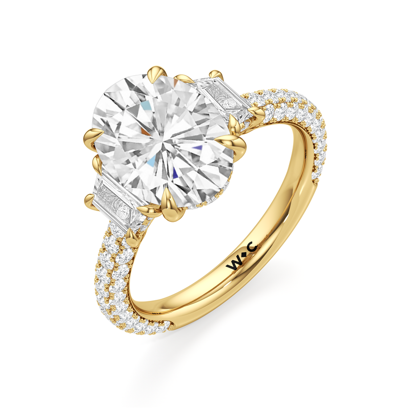 The Windsor Trapezoid Three Stone Ring