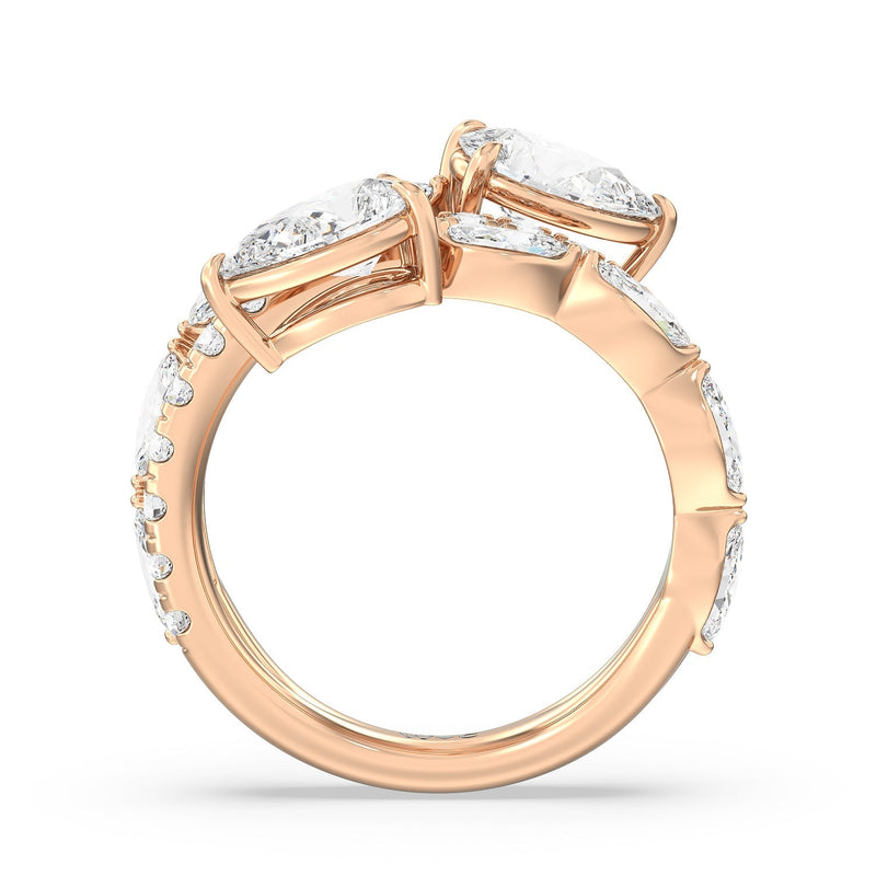 Toi et Moi Three Row Fashion Ring