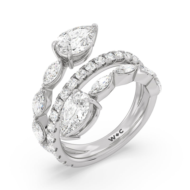 Toi et Moi Three Row Fashion Ring