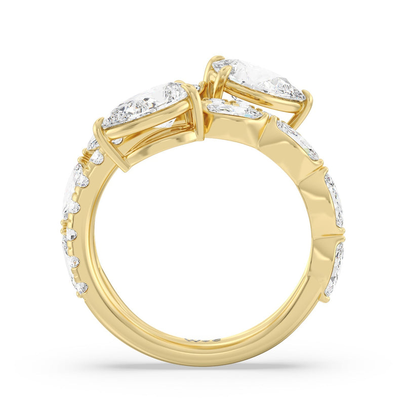 Toi et Moi Three Row Fashion Ring