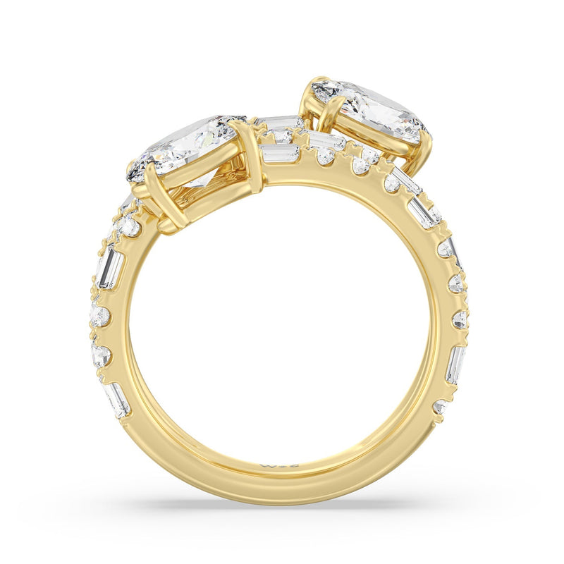 Oval Diamond End Spiral Fashion Ring