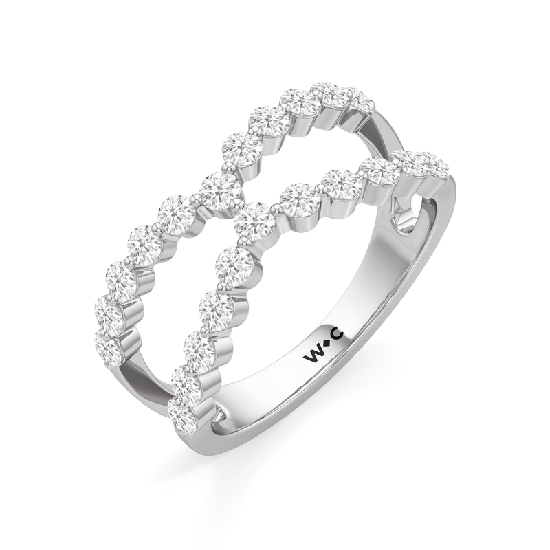 Chevron Kiss Diamond Ring