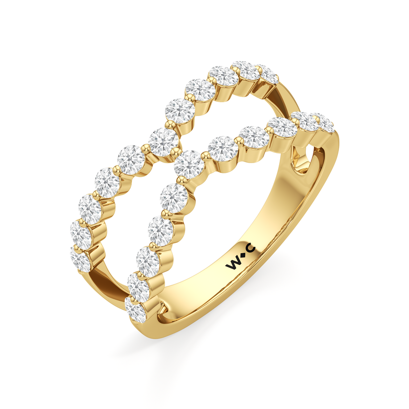 Chevron Kiss Diamond Ring