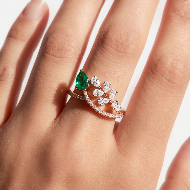 Myelle Emerald & Diamond Fashion Ring
