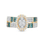 Emera Crest Emerald & Diamond Fashion Ring
