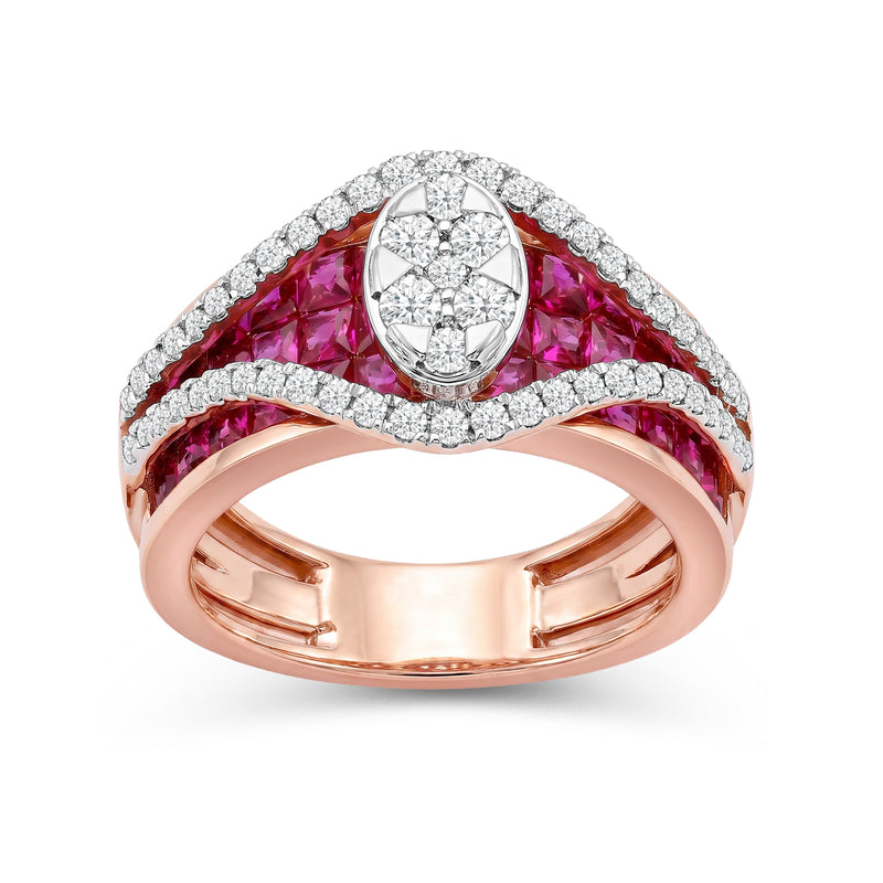 Rysel Crest Ruby & Diamond Fashion Ring