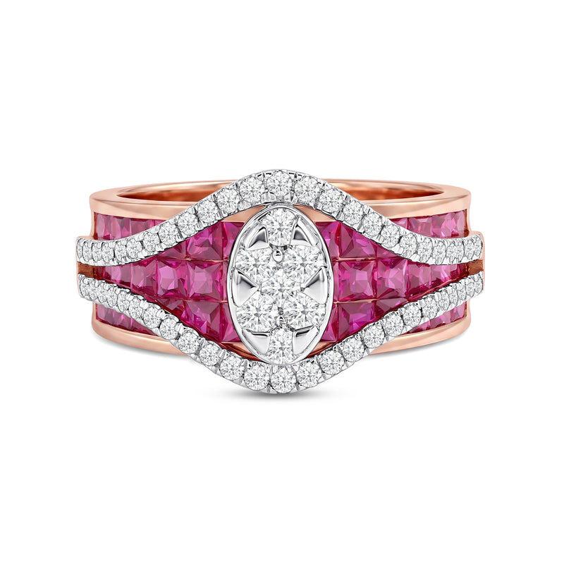 Rysel Crest Ruby & Diamond Fashion Ring