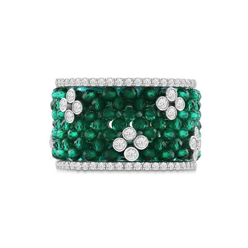 Emerald Cyrene Diamond Cocktail Ring