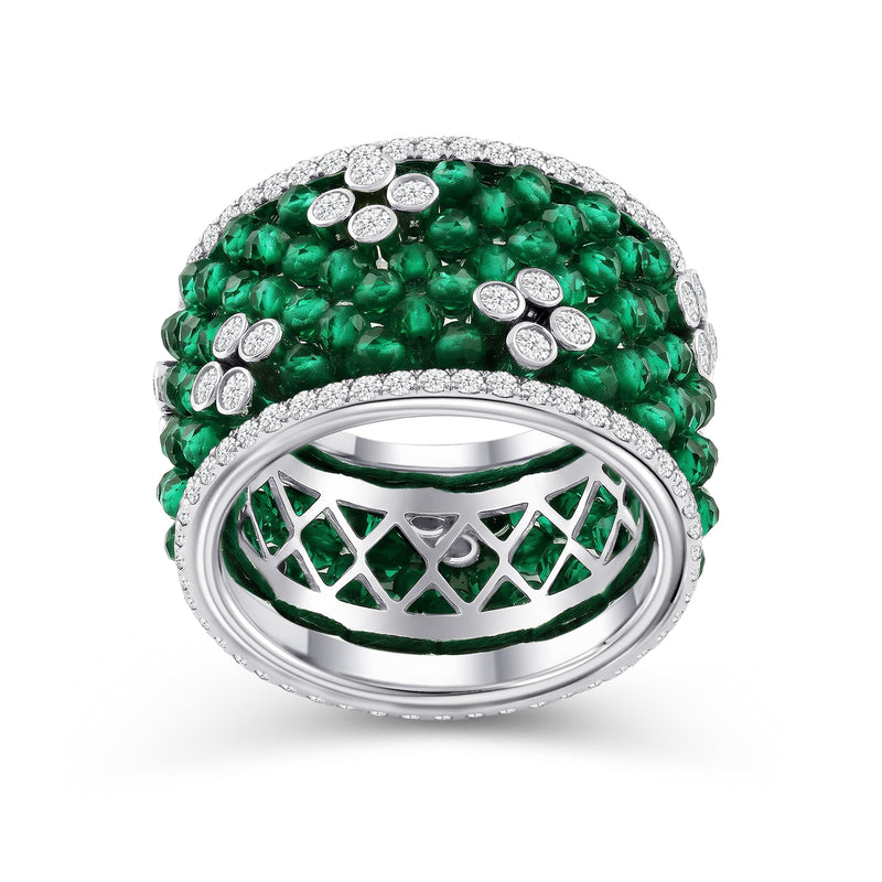 Emerald Cyrene Diamond Cocktail Ring
