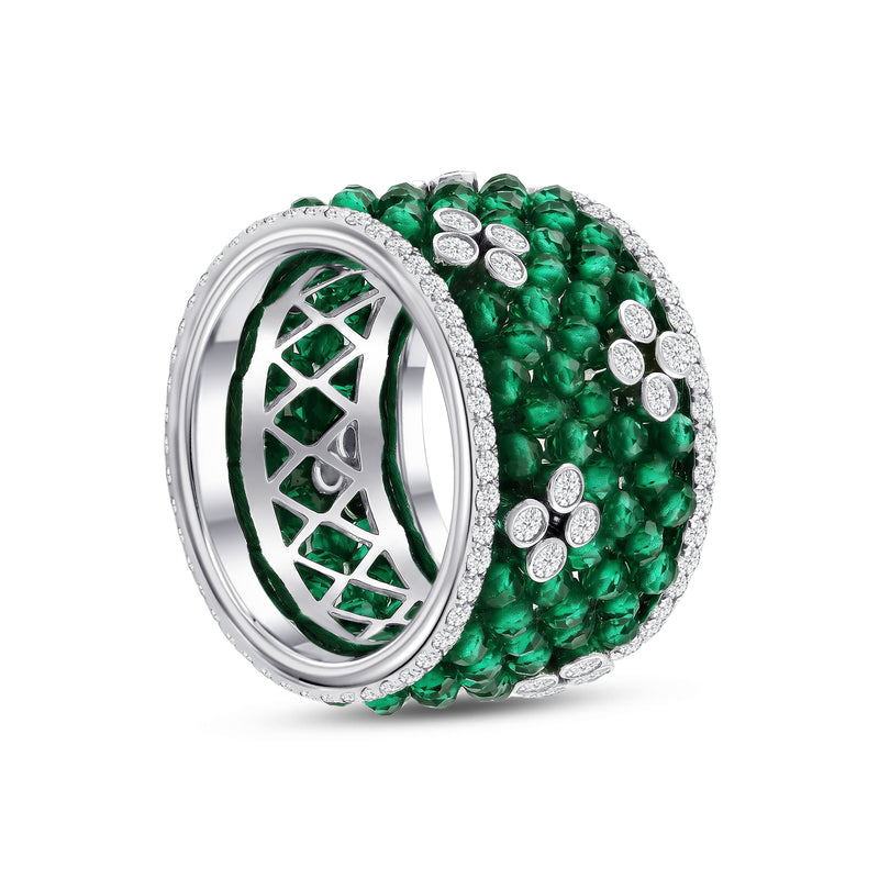 Emerald Cyrene Diamond Cocktail Ring