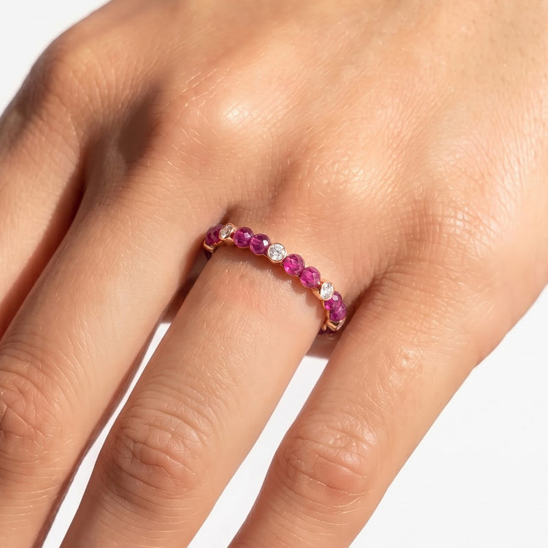 Ruby Nerith Diamond Stackable Ring