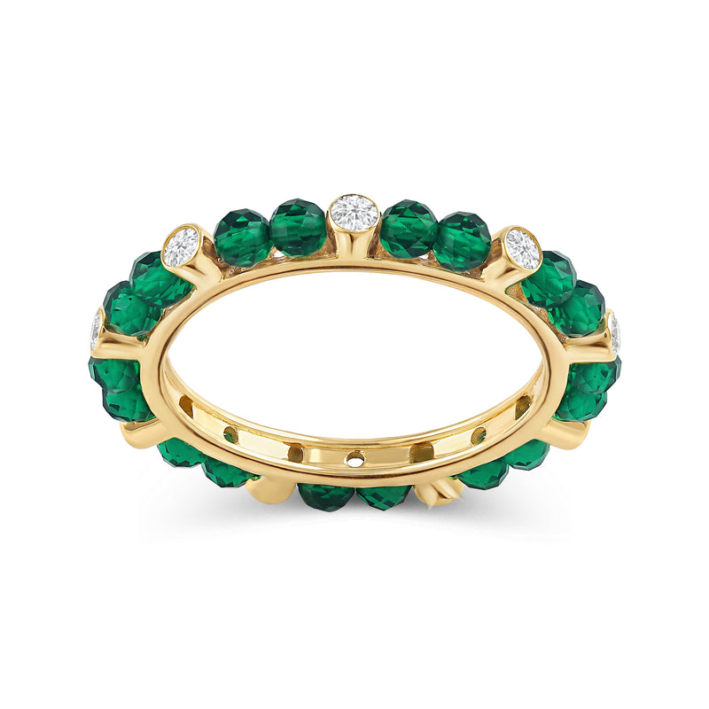 Emerald Nerith Diamond Stackable Ring
