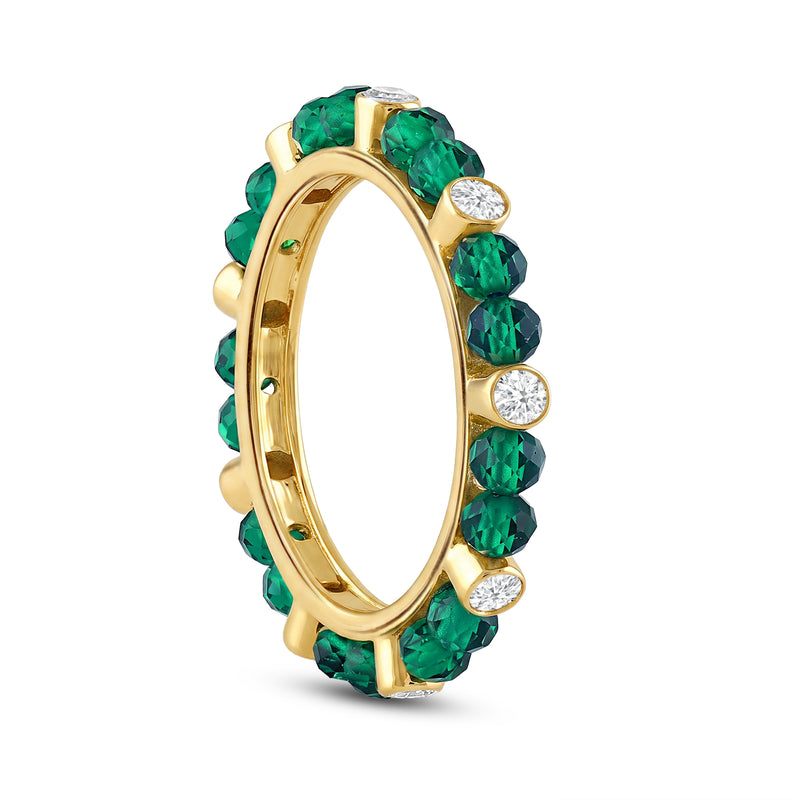 Emerald Nerith Diamond Stackable Ring