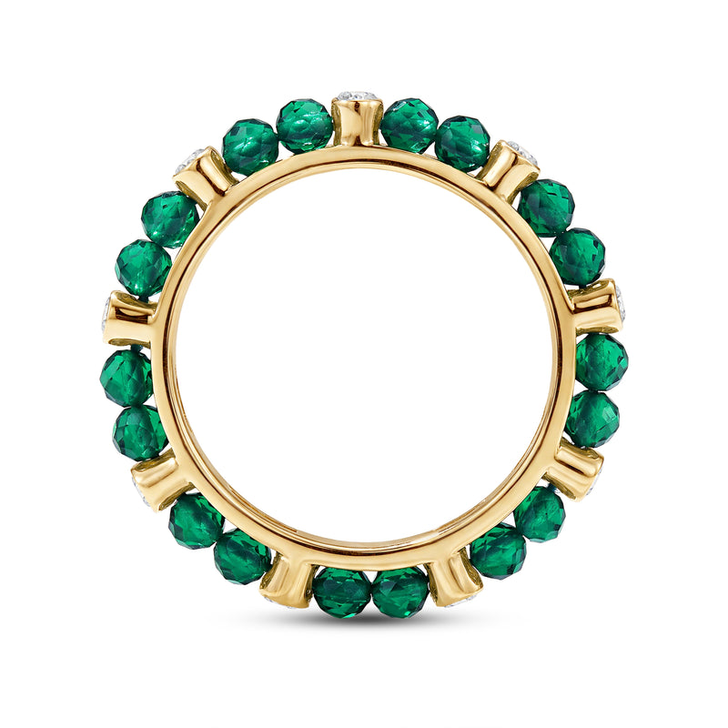 Emerald Nerith Diamond Stackable Ring