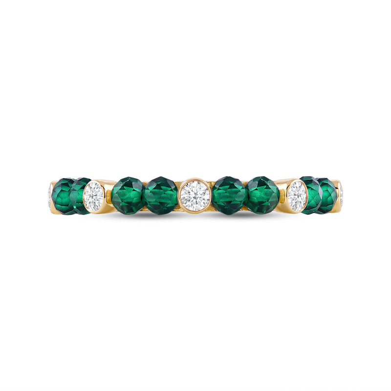 Emerald Nerith Diamond Stackable Ring