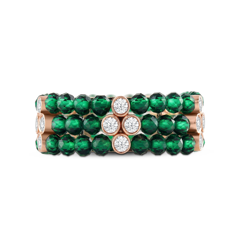 Emerald Caelith Diamond Cocktail Ring