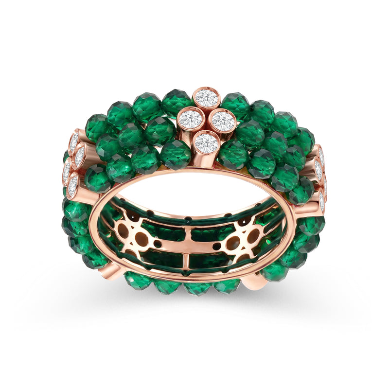 Emerald Caelith Diamond Cocktail Ring