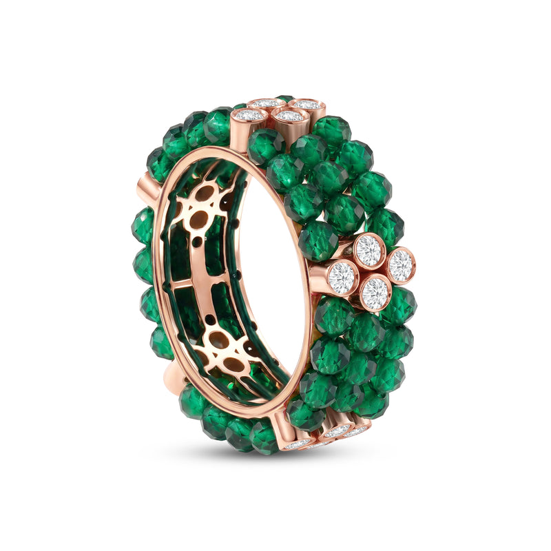 Emerald Caelith Diamond Cocktail Ring