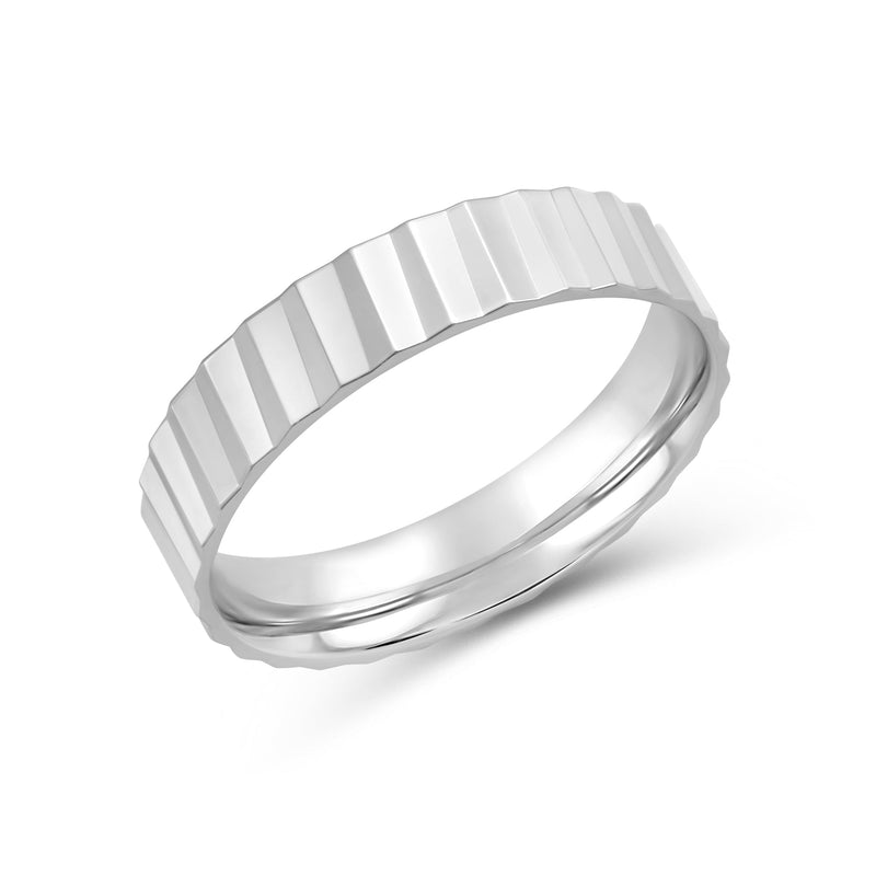 Fluted Slant Men's Ring