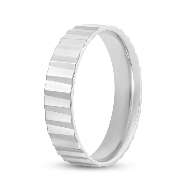 Fluted Slant Men's Ring