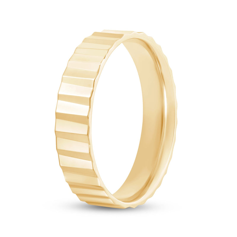 Fluted Slant Men's Ring