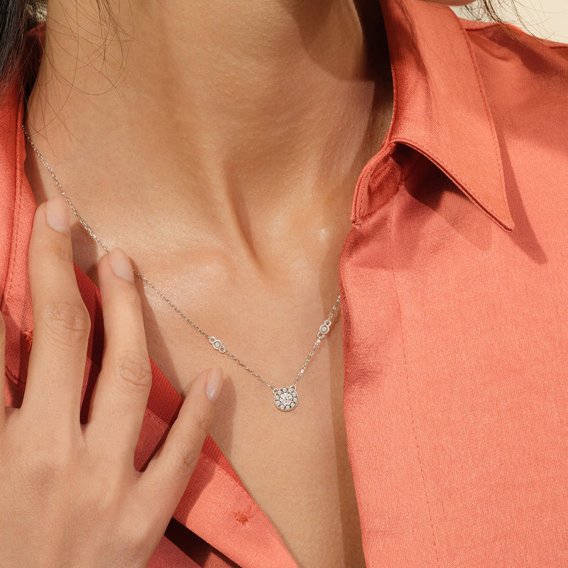Composite Diamond Station Fashion Necklace