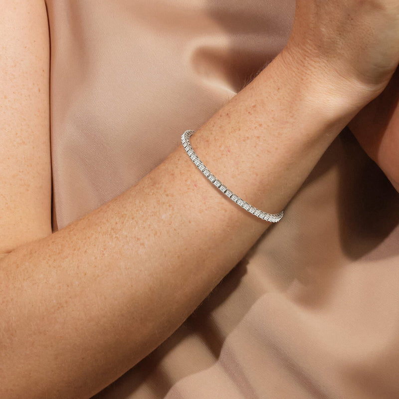 East-West Emerald Tennis Bracelet