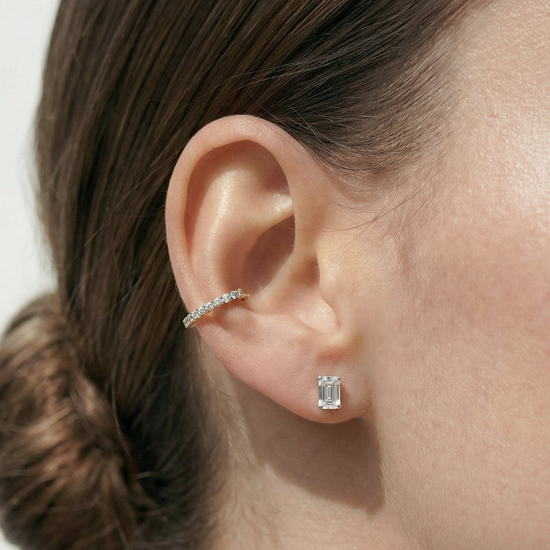 Classic Emerald Stud Earrings (F/G VS+)