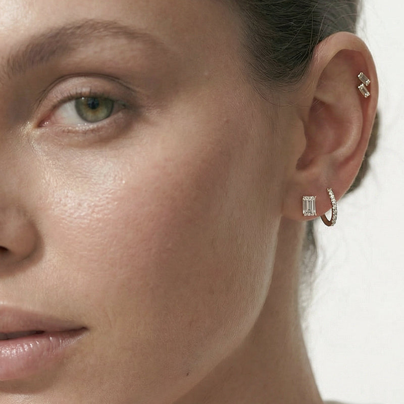 Classic Emerald Stud Earrings (F/G VS+)