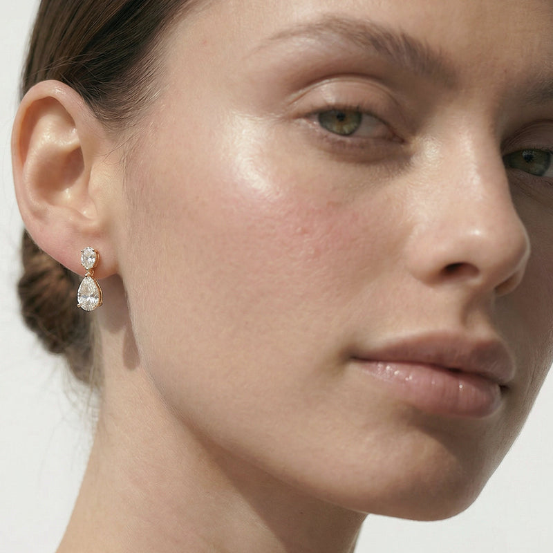 Elegance Oval and Pear Drop Studs