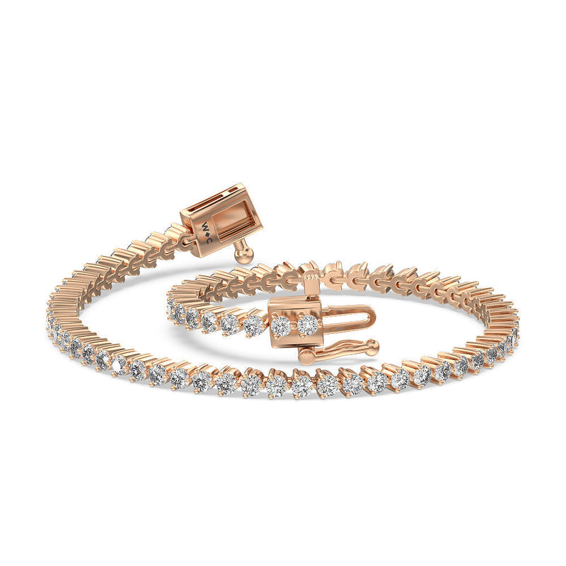 Three Prong Lab Diamond Tennis Bracelet