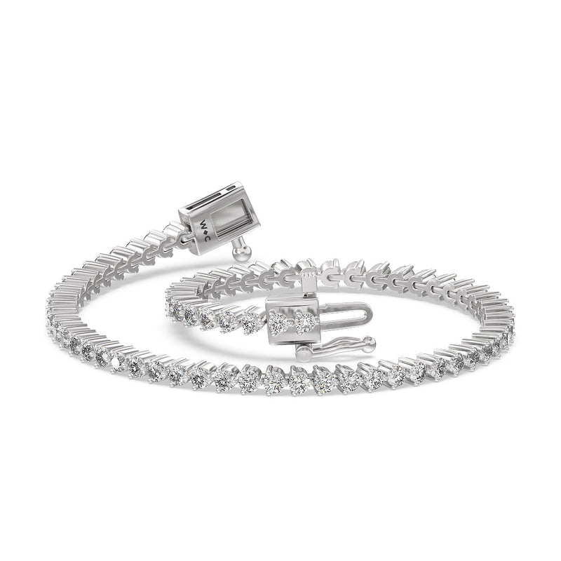 Three Prong Lab Diamond Tennis Bracelet