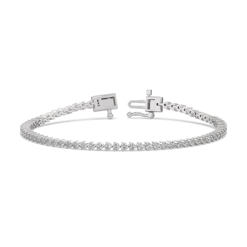Three Prong Lab Diamond Tennis Bracelet