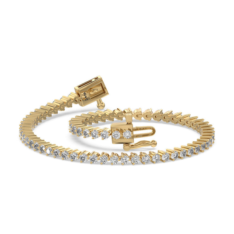Three Prong Lab Diamond Tennis Bracelet