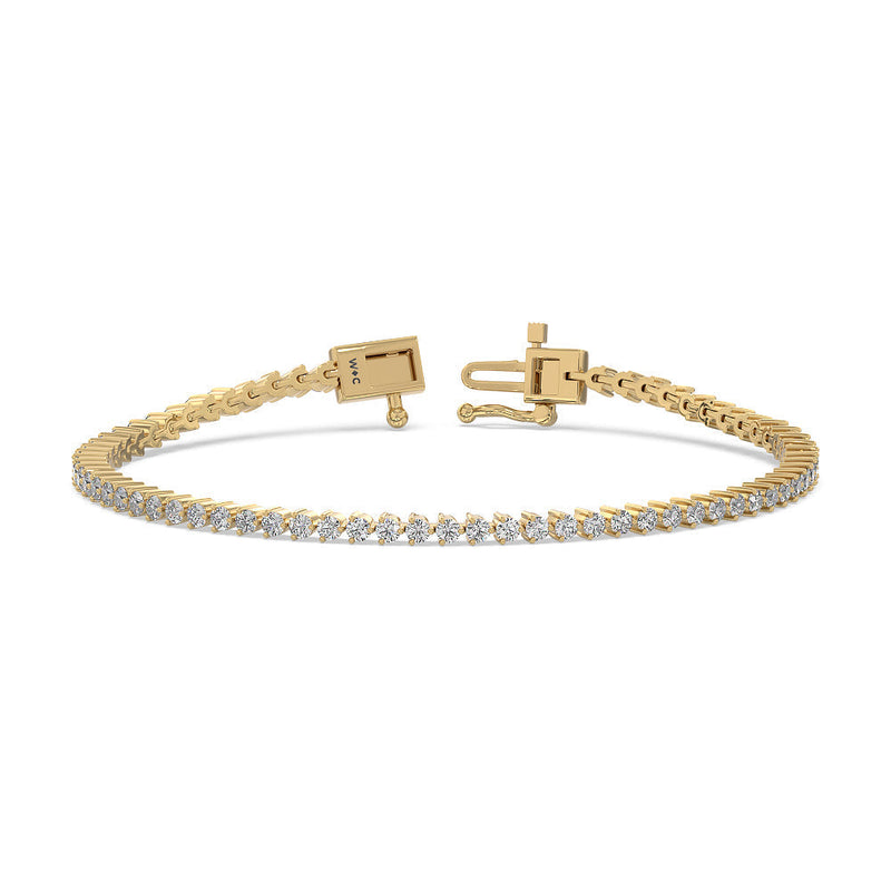 Three Prong Lab Diamond Tennis Bracelet