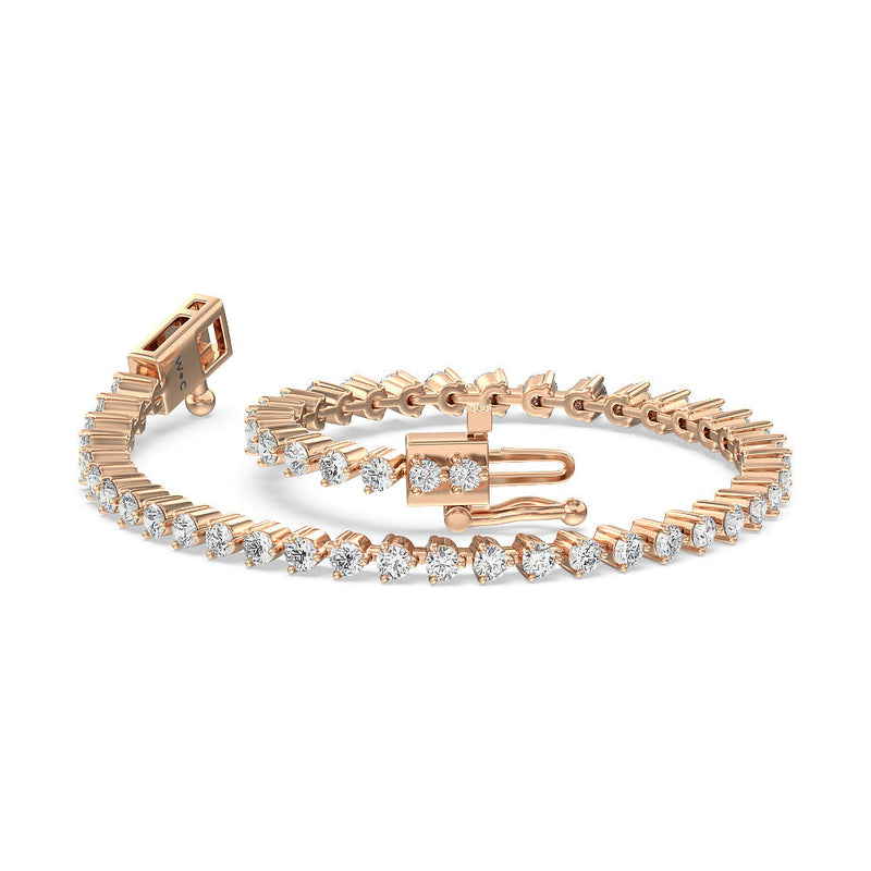Three Prong Lab Diamond Tennis Bracelet
