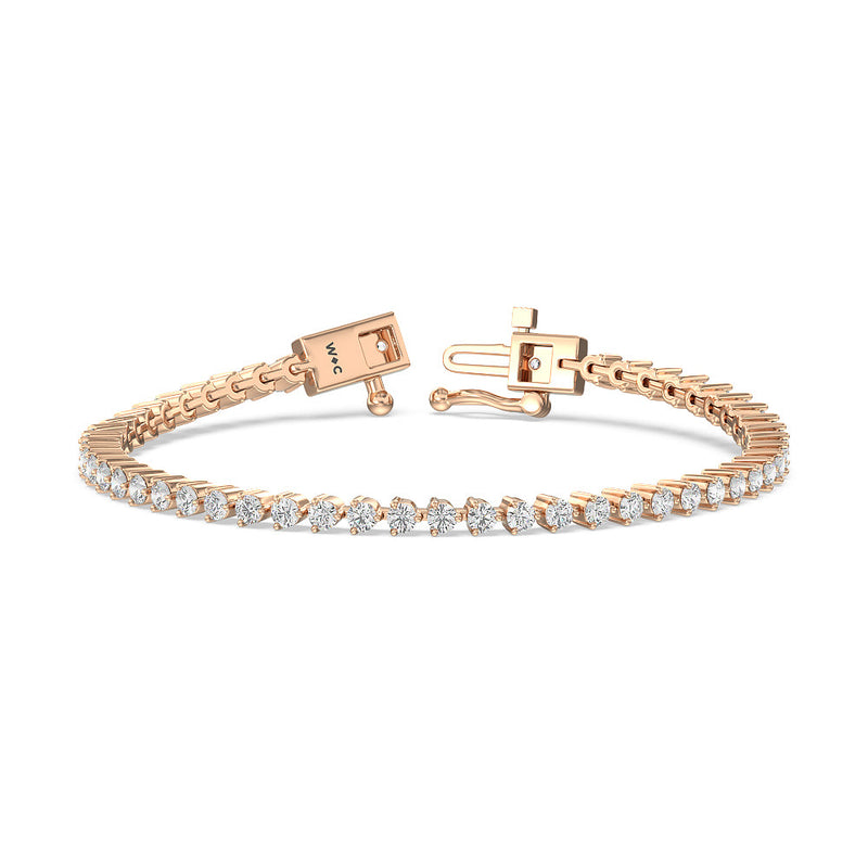 Three Prong Lab Diamond Tennis Bracelet